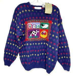 Vintage 1990s Animal Sweater Northern Isles New XL